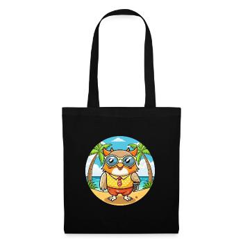 Eule Lustige Cartoon Sommer Strand Sonnenbrille - Stoffbeutel - Schwarz - Vorne