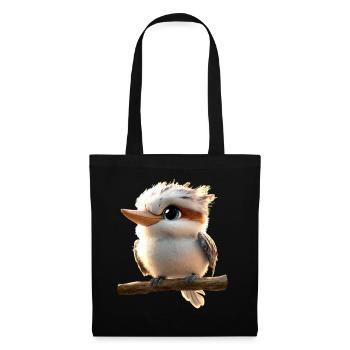 Kookaburra Jägerliest Lachender Hans Süßer Vogel - Stoffbeutel - Schwarz - Vorne