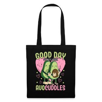 Ein guter Tag beginnt mit Avocuddles Avocado Guac - Stoffbeutel - Schwarz - Vorne