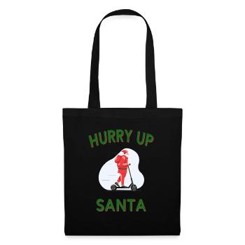 Hurry up Santa Christmas xmas - Stoffbeutel - Schwarz - Vorne