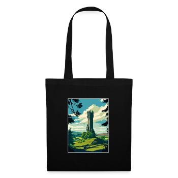 Wallace Monument Schottland Vintage Reiseposter - Stoffbeutel - Schwarz - Vorne