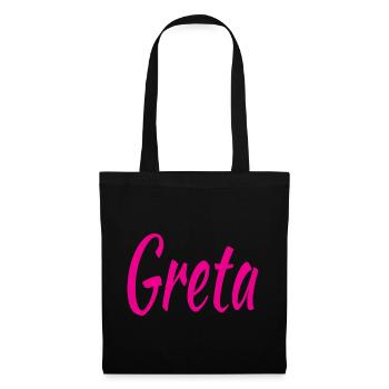 Greta Script Pink - Stoffbeutel - Schwarz - Vorne