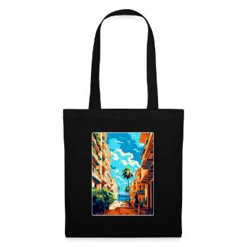 Malaga Espagne Affiche de voyage vintage WPA Souvenir - Sac en tissu - noir - Devant