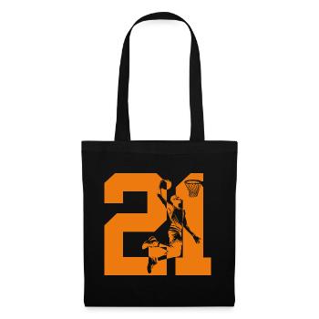 NUMMER 21 BASKETBALL 21. GEBURTSTAG - Stoffbeutel - Schwarz - Vorne