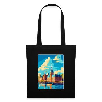 Helsingborg Sweden Vintage Travel Poster Souvenir - Tote Bag - black - Front