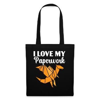 Ich liebe meine Papierarbeiten Papierkunst Japanis - Stoffbeutel - Schwarz - Vorne