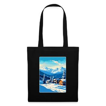 Kitzbühel Autriche Affiche de voyage vintage souvenir - Sac en tissu - noir - Devant