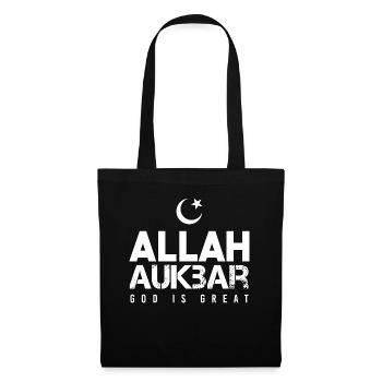 Allah Spruch - Stoffbeutel - Schwarz - Vorne