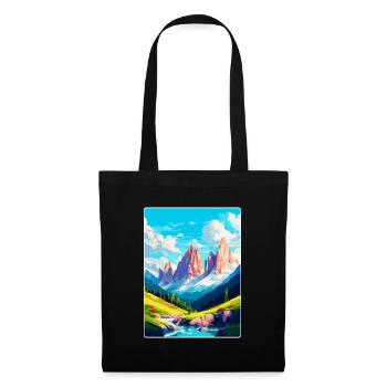 Dolomiten Italien Vintage Reiseplakat Souvenir WPA - Stoffbeutel - Schwarz - Vorne