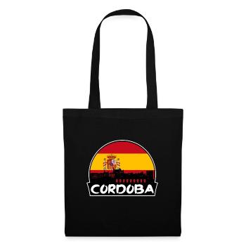 Córdoba Spanien Flagge Skyline Silhouette Reisen - Stoffbeutel - Schwarz - Vorne