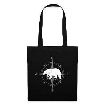 Compass with polar bear | Nordland - Tote Bag - black - Front