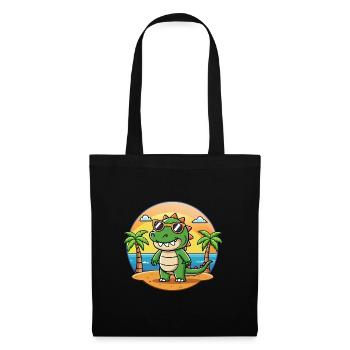 Krokodil Lustige Cartoon Sommer Strand Sonnenbrille - Stoffbeutel - Schwarz - Vorne