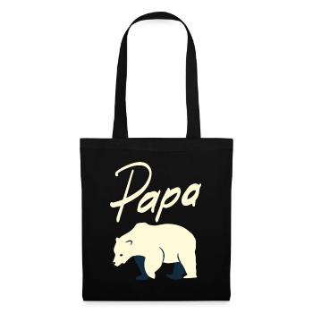 Papa ours - Stoffbeutel - Schwarz - Vorne