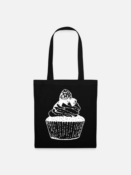 Zartes Cupcake Kunstwerk - Stoffbeutel - Schwarz