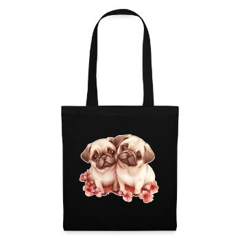 Mops - Stoffbeutel - Schwarz - Vorne