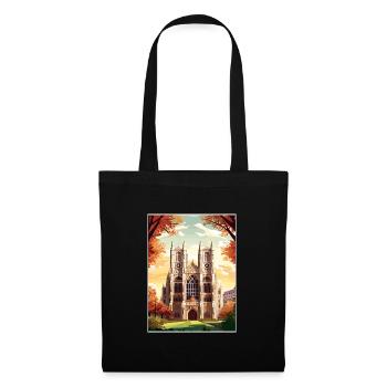Westminster Abbey London Vintage Reiseposter WPA - Stoffbeutel - Schwarz - Vorne