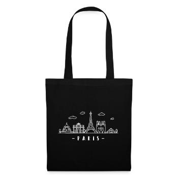 Paris France Capital Skyline Eiffel Tower - Tote Bag - black - Front