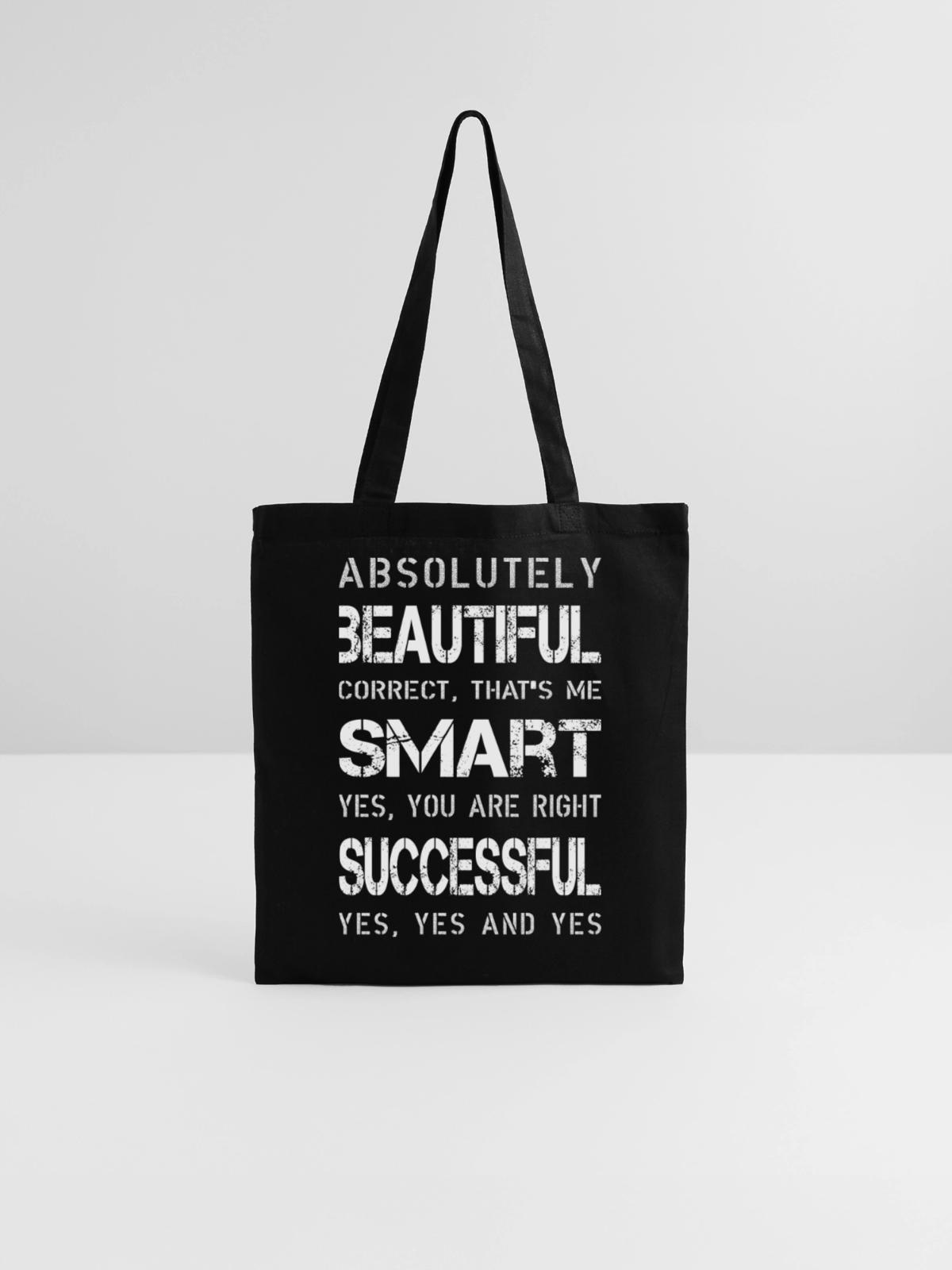 successful smart beautiful - Stoffbeutel - Schwarz - Vorne