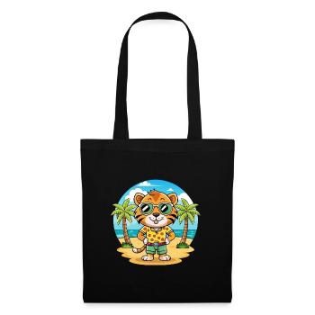 Tiger Funny Cartoon Summer Beach Sunglasses - Tote Bag - black - Front