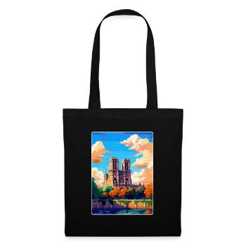 Notre Dame France Vintage Travel Poster Souvenir - Tote Bag - black - Front