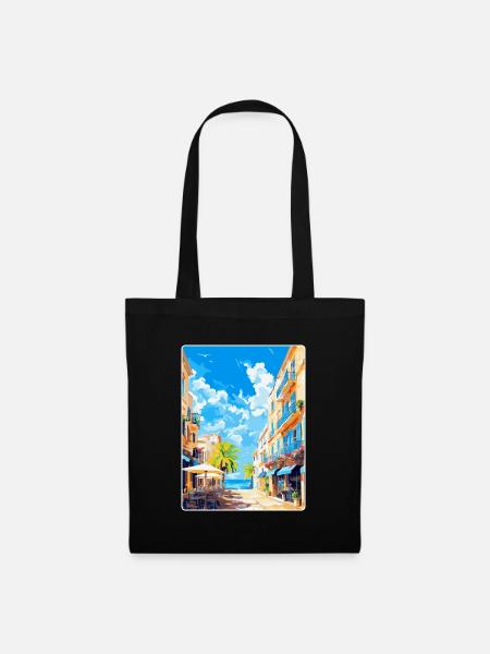 Palma De Mallorca Spanien Vintage Reiseplakat WPA - Stoffbeutel - Schwarz