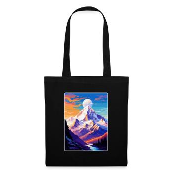Mont Blanc Mountain Europe Vintage Poster de voyage - Sac en tissu - noir - Devant