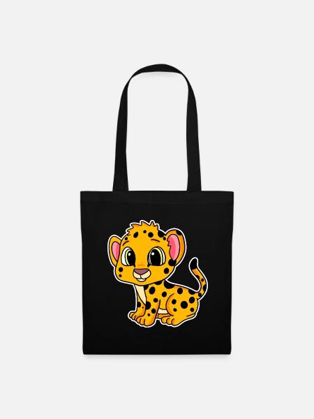 Baby Gepard - Stoffbeutel - Schwarz