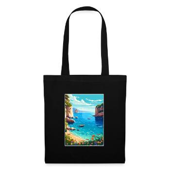 Zakynthos Griechenland Dekoration Griechisches Reiseposter - Stoffbeutel - Schwarz - Vorne