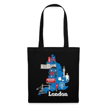 London Is Always A Good Idea UK GB - Stoffbeutel - Schwarz - Vorne