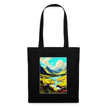 Die Highlands Schottland Großbritannien Reise Poster Souvenir - Stoffbeutel - Schwarz - Vorne