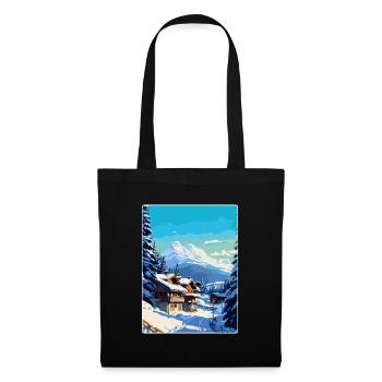 Megève France Affiche de voyage vintage WPA Souvenir - Sac en tissu - noir - Devant
