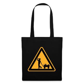 Father's Day warning sign - Tote Bag - black - Front