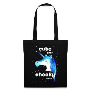 blue unicorn cute cheeky - Stoffbeutel - Schwarz - Vorne
