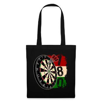 Dart Klassiker - 180 - Dartfan - Dartspieler - Stoffbeutel - Schwarz - Vorne