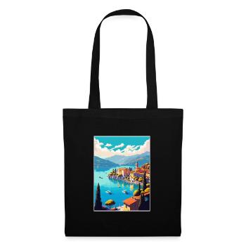 Lago Maggiore Schweiz Vintage Reiseposter - Stoffbeutel - Schwarz - Vorne