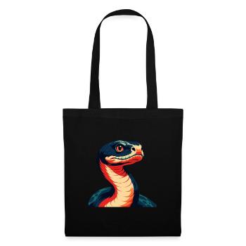 Anaconda Personnage De Dessin Animé Animal De Compagnie Coloré - Sac en tissu - noir - Devant