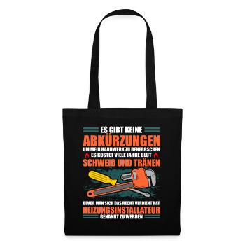 Heizungsinstallateur Heizungsbauer Heizungsbau - Stoffbeutel - Schwarz - Vorne