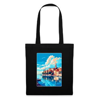Novigrad Kroatien Vintage Reise Poster Souvenir - Stoffbeutel - Schwarz - Vorne