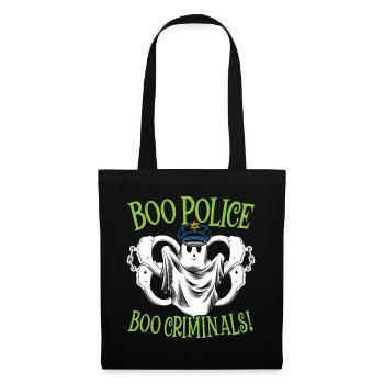 Buh Polizei, buh Kriminelle! Polizist Halloween - Stoffbeutel - Schwarz - Vorne