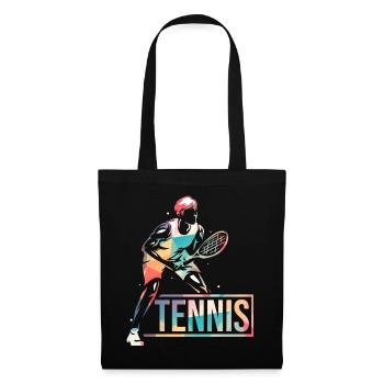 Flinker Tennisspieler Rasentennis - Stoffbeutel - Schwarz - Vorne