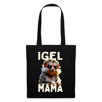 Igel Mama Mom Igelfrau Muttertag Igelmama Igel Mum - Stoffbeutel - Schwarz - Vorne