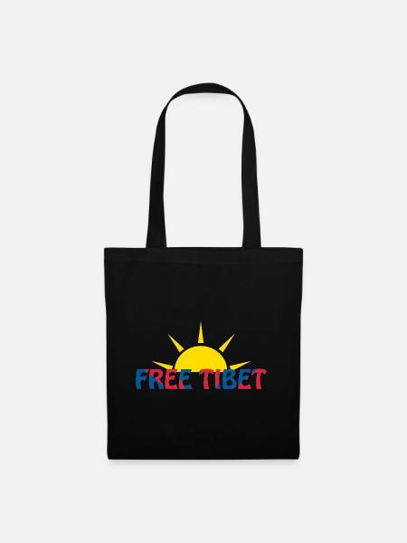 free tibet sonne - Stoffbeutel - Schwarz