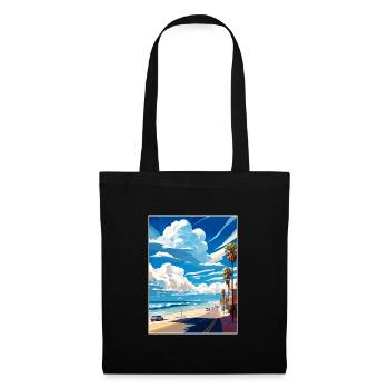 Manhattan Beach Kalifornien Vintage Reiseposter - Stoffbeutel - Schwarz - Vorne