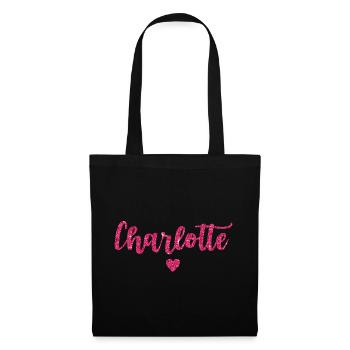 Charlotte Herz Pink - Stoffbeutel - Schwarz - Vorne