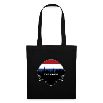 Den Haag Niederlande Flagge Skyline Silhouette Trav - Stoffbeutel - Schwarz - Vorne