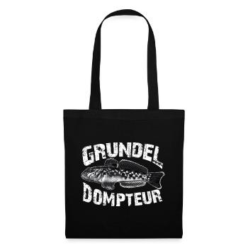 Ich fische Grundeln - Stoffbeutel - Schwarz - Vorne