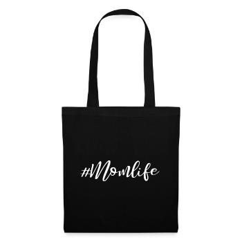 Momlife - Spruchdesign - Stoffbeutel - Schwarz - Vorne