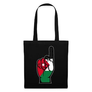 Jordanien Flagge Nummer 1 - Stoffbeutel - Schwarz - Vorne