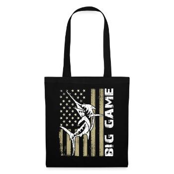 Jumping Marlin with US flag Deep Sea Fishing - Tote Bag - black - Front