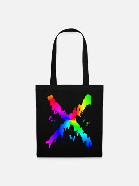 X Desing regenbogen - Stoffbeutel - Schwarz